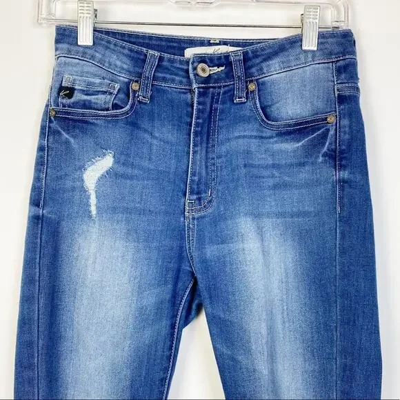 KANCAN DISTRESSED RAW CUFF SKINNY JEANS SIZE 26 - Picture 3 of 10